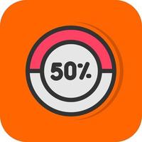 Half Pie Chart Vector Icon Design