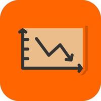 Declining Line Graph Vector Icon Design