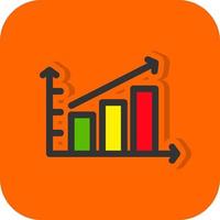 Escalating Bar Graph Vector Icon Design