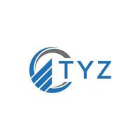 TYZ Flat accounting logo design on white background. TYZ creative initials Growth graph letter logo concept.TYZ business finance logo design. vector