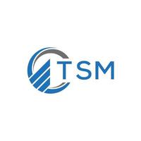 TSM Flat accounting logo design on white background. TSM creative initials Growth graph letter logo concept.TSM business finance logo design. vector