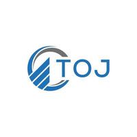 TOJ Flat accounting logo design on white background. TOJ creative initials Growth graph letter logo concept.TOJ business finance logo design. vector