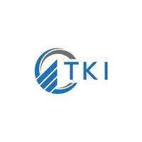 TKI Flat accounting logo design on white background. TKI creative initials Growth graph letter logo concept.TKI business finance logo design. vector