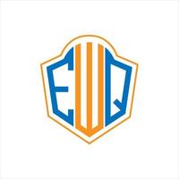 EWQ abstract monogram shield logo design on white background. EWQ creative initials letter logo. vector