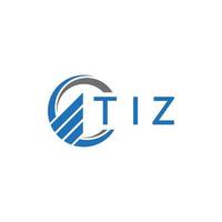 TIZ Flat accounting logo design on white background. TIZ creative initials Growth graph letter logo concept.TIZ business finance logo design. vector