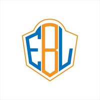 ebl resumen monograma proteger logo diseño en blanco antecedentes. ebl creativo iniciales letra logo. vector