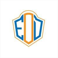 EOD abstract monogram shield logo design on white background. EOD creative initials letter logo. vector