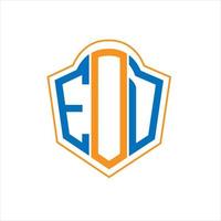 EOD abstract monogram shield logo design on white background. EOD creative initials letter logo. vector