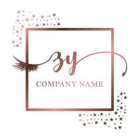 Initial logo ZY handwriting women eyelash makeup cosmetic wedding modern premium vector