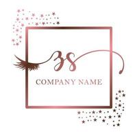 Initial logo ZS handwriting women eyelash makeup cosmetic wedding modern premium vector