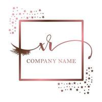 inicial logo xr escritura mujer pestaña maquillaje cosmético Boda moderno prima vector