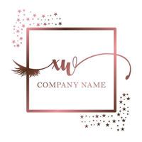 Initial logo XW handwriting women eyelash makeup cosmetic wedding modern premium vector