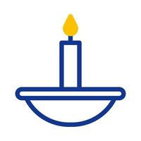 candle icon duotone blue yellow style ramadan illustration vector element and symbol perfect.