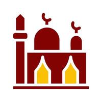 mosque icon duotone red yellow style ramadan illustration vector element and symbol perfect.