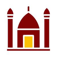 mosque icon duotone red yellow style ramadan illustration vector element and symbol perfect.