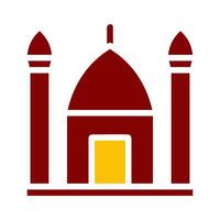 mosque icon duotone red yellow style ramadan illustration vector element and symbol perfect.