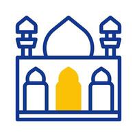 mosque icon duotone blue yellow style ramadan illustration vector element and symbol perfect.