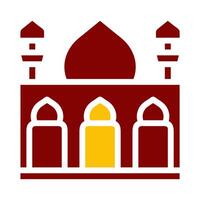 mosque icon duotone red yellow style ramadan illustration vector element and symbol perfect.