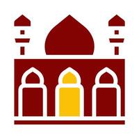 mosque icon duotone red yellow style ramadan illustration vector element and symbol perfect.