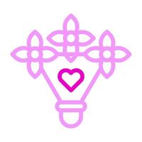 Bouquet icon duocolor pink style valentine illustration vector element and symbol perfect.
