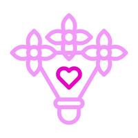 Bouquet icon duocolor pink style valentine illustration vector element and symbol perfect.