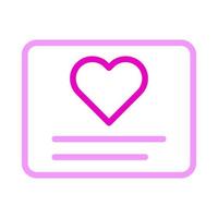 card getting icon duocolor pink style valentine illustration vector element and symbol perfect.