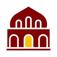 mosque icon duotone red yellow style ramadan illustration vector element and symbol perfect.