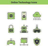 Online Technology Icon Set vector