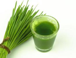 wheat grass juice in small glass photo