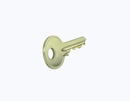 single key isolated on white background photo