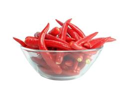 isolated red chili in the blow photo