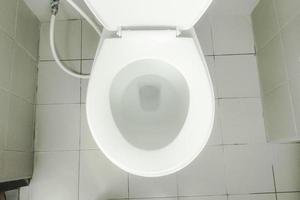 top view of the ceramic toilet bowl photo