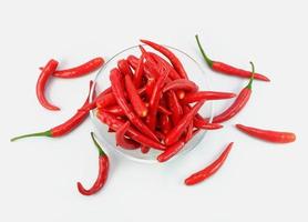 top view of red chili in the bowl photo