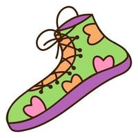 Cute doodle sneaker2 from the collection of girly stickers. Cartoon vector color illustration.