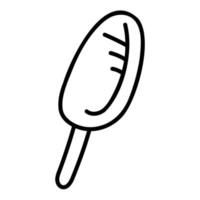 Cute doodle popsicle from the collection of girly stickers. Cartoon white and black vector illustration.