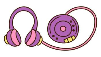 Cute doodle CD player from the collection of girly stickers. Cartoon color vector illustration.