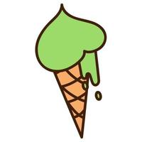 Cute doodle ice cream2 from the collection of girly stickers. Cartoon color vector illustration.
