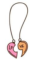 Cute doodle pendant from the collection of girly stickers. Cartoon color vector illustration.