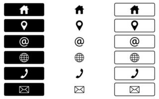 Business Contact us icon set. Rounded rectangle button style vector