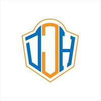 djh resumen monograma proteger logo diseño en blanco antecedentes. djh creativo iniciales letra logo. vector