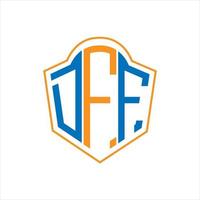 DFF resumen monograma proteger logo diseño en blanco antecedentes. DFF creativo iniciales letra logo. vector