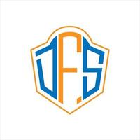 DFS abstract monogram shield logo design on white background. DFS creative initials letter logo. vector
