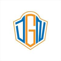 DGN abstract monogram shield logo design on white background. DGN creative initials letter logo. vector