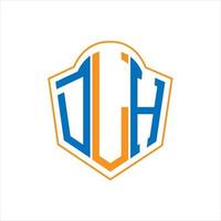 DLH abstract monogram shield logo design on white background. DLH creative initials letter logo. vector