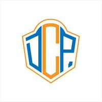 DCP abstract monogram shield logo design on white background. DCP creative initials letter logo. vector
