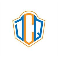 DCQ abstract monogram shield logo design on white background. DCQ creative initials letter logo. vector