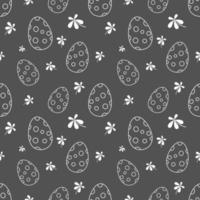 Easter eggs polka dot circle seamless pattern monochrome background color style floral decoration. vector