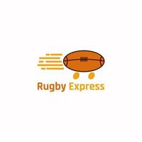 un rugby pelota logo ese se parece un Rápido coche. vector