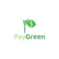 Payment application logo in the form of a combined leaf and currency, and forms the letter P. vector