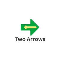 Logo of two large and small arrows facing both directions. vector